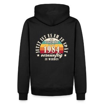 40. Geburtstag Legendär seit 1984 Männer Geschenk - Männer Premium Bio Hoodie - Schwarz - Hinten - Nico (187cm)