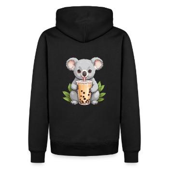 Süßer Koala trinkt Bubble Tea - Männer Premium Bio Hoodie - Schwarz - Hinten - Nico (187cm)