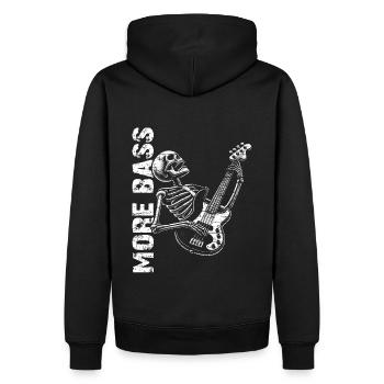 Crâne de squelette avec guitare basse et basse Saying More - Sweat à capuche Premium bio Homme - noir - Dos - Nico (187cm)