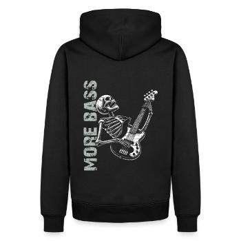 Crâne de squelette avec guitare basse et basse Saying More - Sweat à capuche Premium bio Homme - noir - Dos - Nico (187cm)