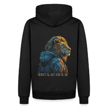 Zodiaque Lion Afrique - le respect tout sauf la peur - Sweat à capuche Premium bio Homme - noir - Dos - Nico (187cm)
