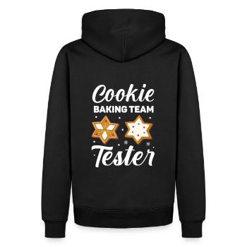 Cookie Baking Team Tester - Weihnachten Backen - Männer Premium Bio Hoodie - Schwarz - Hinten - Nico (187cm)