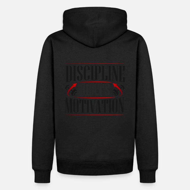 Discipline Beats Motivation - Sweat à capuche Premium bio Homme - noir