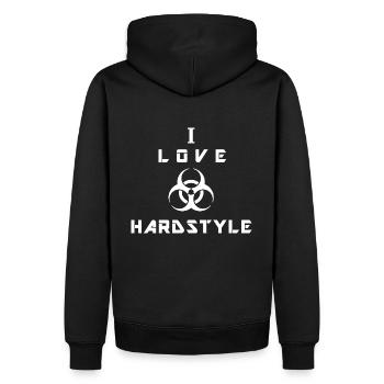 I Love Hardstyle - Men’s Premium Organic Hoodie - black - Back - Nico (187cm)
