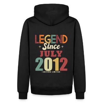 10 Year Anniversary Gift July 2012 Legend - Men’s Premium Organic Hoodie - black - Back - Nico (187cm)