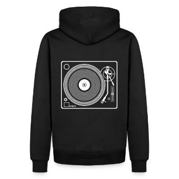 Enregistrement tourne-disque lecteur - Sweat à capuche Premium bio Homme - noir - Dos - Nico (187cm)