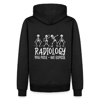 Crânes de radiologie tamponnant | Crânes de radiologie - Sweat à capuche Premium bio Homme - noir - Dos - Nico (187cm)