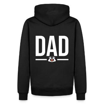 DAD gift humor papa dad - Men’s Premium Organic Hoodie - black - Back - Nico (187cm)