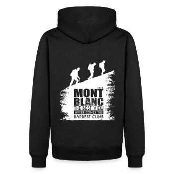 Bergsteigen Mont Blanc Bergsport - Männer Premium Bio Hoodie - Schwarz - Hinten - Nico (187cm)