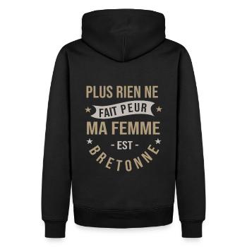 Bretagne cadeau homme femme bretonne - Sweat à capuche Premium bio Homme - noir - Dos - Nico (187cm)