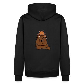 grizzly bären mama und bärchen baby - Männer Premium Bio Hoodie - Schwarz - Hinten - Nico (187cm)