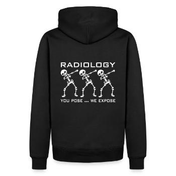 Dabbing Skulls | Tanzende Skelette | Radiologie - Männer Premium Bio Hoodie - Schwarz - Hinten - Nico (187cm)