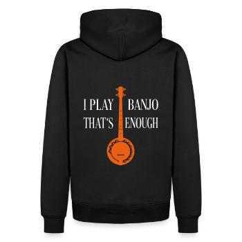 Je joue du banjo ça suffit - Banjo silhouette - Sweat à capuche Premium bio Homme - noir - Dos - Nico (187cm)