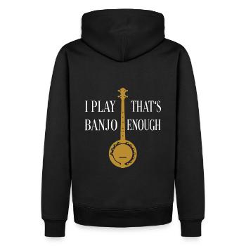 Je joue du banjo ça suffit - Banjo silhouette - Sweat à capuche Premium bio Homme - noir - Dos - Nico (187cm)