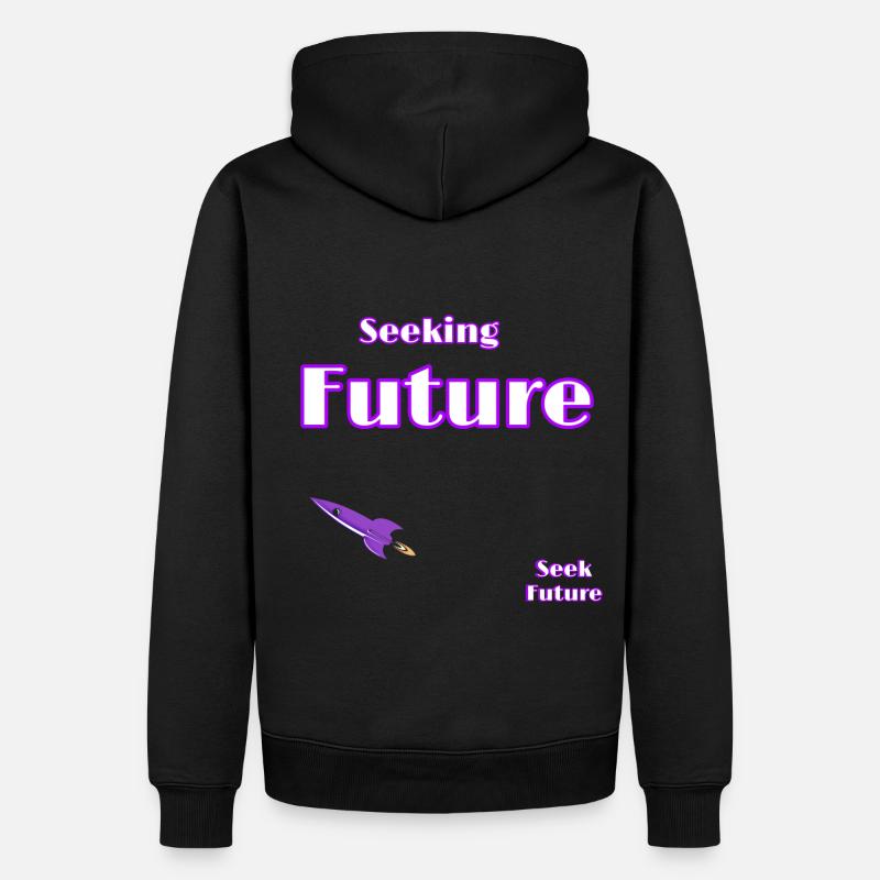 Seeking-Future Designs 🚀 - Männer Premium Bio Hoodie - Schwarz