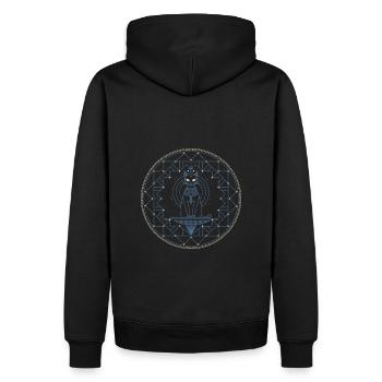 Chat égyptien Bastet - Sweat à capuche Premium bio Homme - noir - Dos - Nico (187cm)