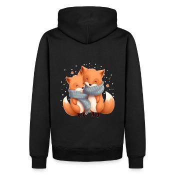 Füchse - Männer Premium Bio Hoodie - Schwarz - Hinten - Nico (187cm)
