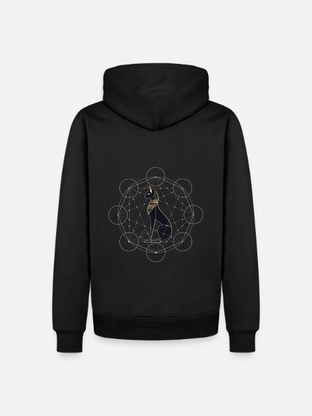 Egyptisk kat hellig geometri - Herre Premium økologisk hoodie - sort