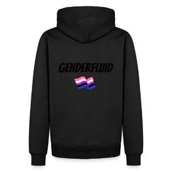 T-shirt drapeau genderfluid - Sweat à capuche Premium bio Homme - noir - Dos - Nico (187cm)