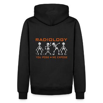 Radiologie | tamponnage drôle de crâne | roentgen - Sweat à capuche Premium bio Homme - noir - Dos - Nico (187cm)