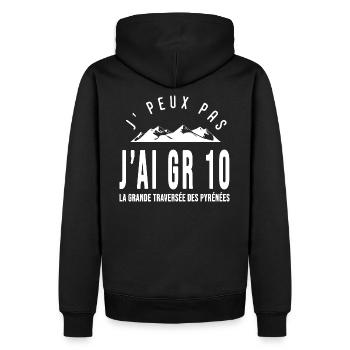 J'peux pas j'ai GR 10 cadeau sport randonnée - Sweat à capuche Premium bio Homme - noir - Dos - Nico (187cm)