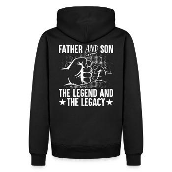Father and son the legend and legacy - Men’s Premium Organic Hoodie - black - Back - Nico (187cm)