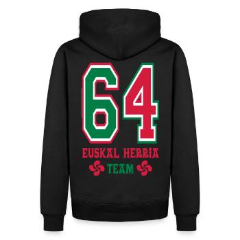 Basque Team - Sweat à capuche Premium bio Homme - noir - Dos - Nico (187cm)