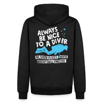 Funny Scuba Diving For Divers - Funny Diving - Men’s Premium Organic Hoodie - black - Back - Nico (187cm)