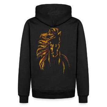 Das Pferd - Männer Premium Bio Hoodie - Schwarz - Hinten - Nico (187cm)