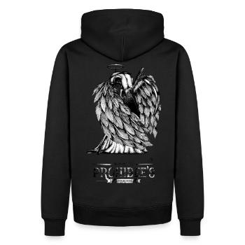 "It's not the wings that make the angel." - Men’s Premium Organic Hoodie - black - Back - Nico (187cm)