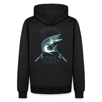 Brochet Pêcher Pike Hunter Fishing - Sweat à capuche Premium bio Homme - noir - Dos - Nico (187cm)