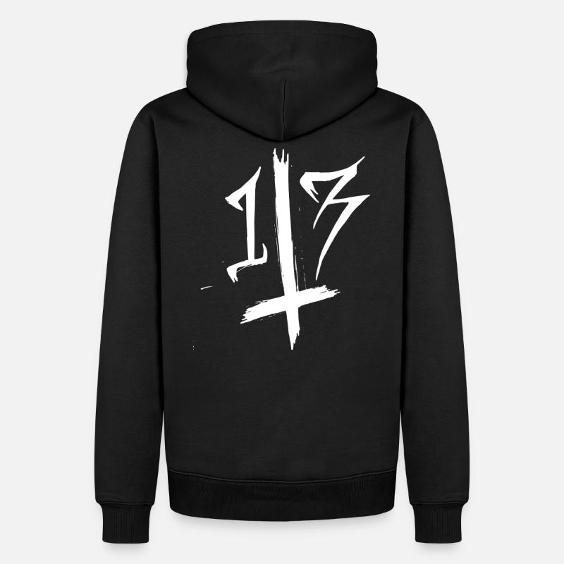 13 - Männer Premium Bio Hoodie - Schwarz