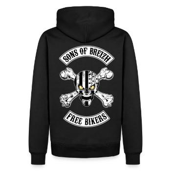 Sons of Breizh - free bikers - Sweat à capuche Premium bio Homme - noir - Dos - Nico (187cm)