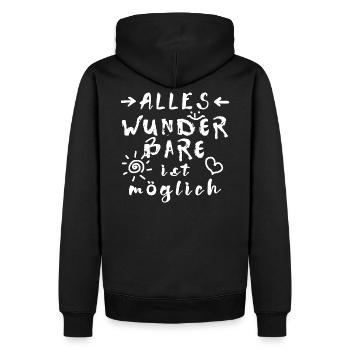 Wunder Glücksbringer Erfolg Spruch Affirmation - Männer Premium Bio Hoodie - Schwarz - Hinten - Nico (187cm)
