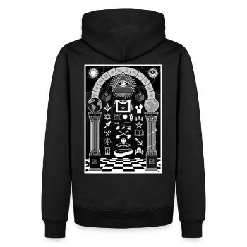 Zeichenbrett Schwarz - Männer Premium Bio Hoodie - Schwarz - Hinten - Nico (187cm)