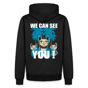 nous vous voyons - nous pouvons vous voir bande de lions t shirt - Sweat à capuche Premium bio Homme - noir - Dos - Nico (187cm)