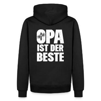 Opa ist der beste - Männer Premium Bio Hoodie - Schwarz - Hinten - Nico (187cm)