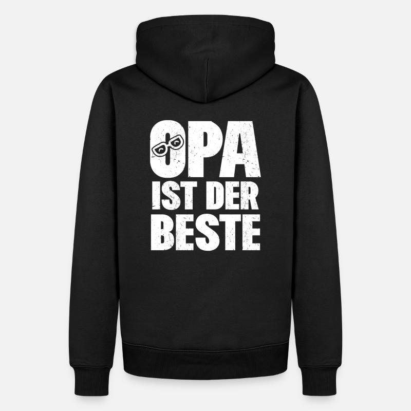 Opa ist der beste - Männer Premium Bio Hoodie - Schwarz