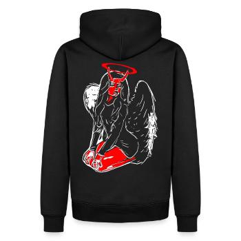 2reborn angel devil heaven hell solo - Sweat à capuche Premium bio Homme - noir - Dos - Nico (187cm)
