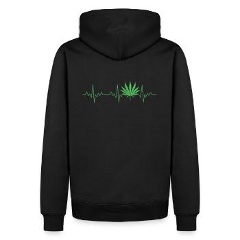 Cannabis Battement de coeur Chanvre chanvre - Sweat à capuche Premium bio Homme - noir - Dos - Nico (187cm)