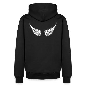 ailes d'anges - Sweat à capuche Premium bio Homme - noir - Dos - Nico (187cm)