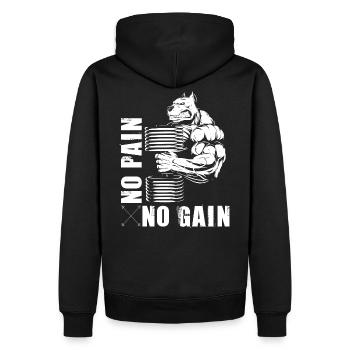 Bodybuilding PUMP Beast - Sweat à capuche Premium bio Homme - noir - Dos - Nico (187cm)