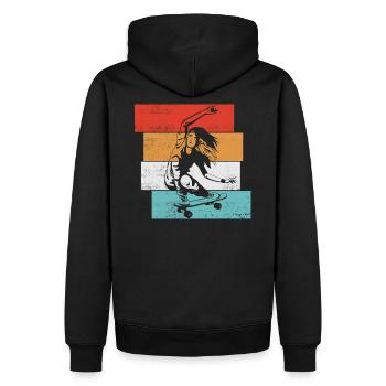 Patineuse motif pour les filles adolescentes skateboard - Sweat à capuche Premium bio Homme - noir - Dos - Nico (187cm)