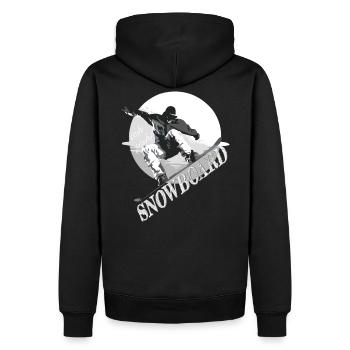 I ride snowboard winter sports winter holidays - Men’s Premium Organic Hoodie - black - Back - Nico (187cm)