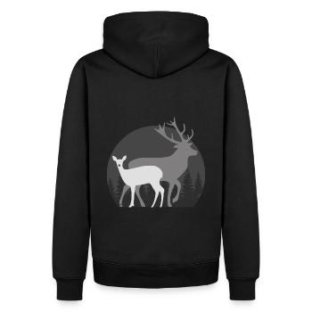 Chasse chasser chasseur de cerf biche chevreuil - Sweat à capuche Premium bio Homme - noir - Dos - Nico (187cm)