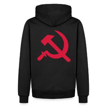 Marteau - Faucille - Sweat à capuche Premium bio Homme - noir - Dos - Nico (187cm)