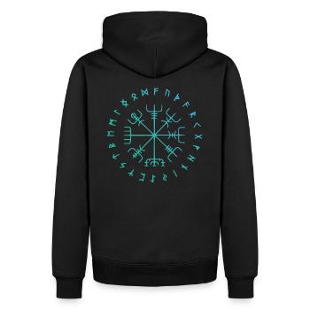 Vegvisir - Édition Colormatique - Sweat à capuche Premium bio Homme - noir - Dos - Nico (187cm)