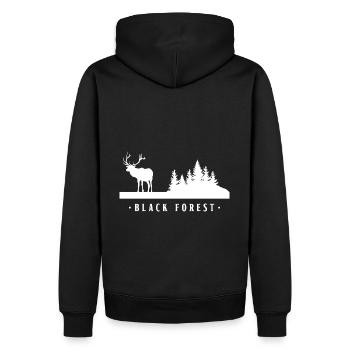 Cerf de la Forêt-Noire - Sweat à capuche Premium bio Homme - noir - Dos - Nico (187cm)