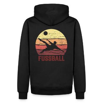 FUSSBALL - Männer Premium Bio Hoodie - Schwarz - Hinten - Nico (187cm)