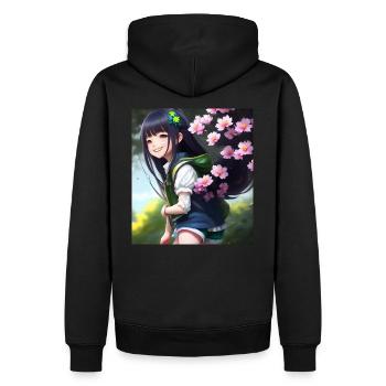Anime Cutie - Männer Premium Bio Hoodie - Schwarz - Hinten - Nico (187cm)